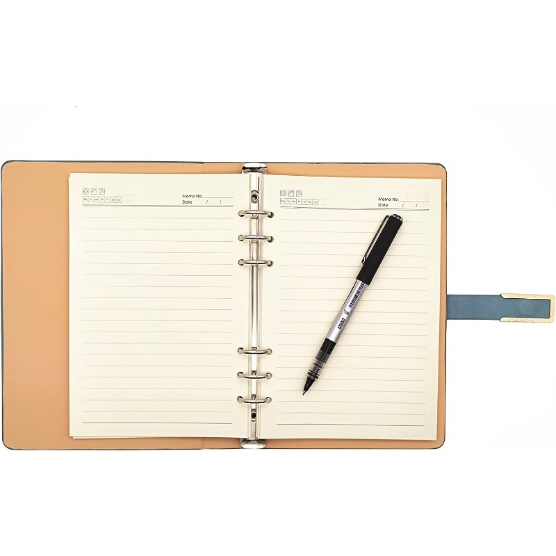 Notebook-a5 Metal-button Page Notebook For Study/meeting Notebook