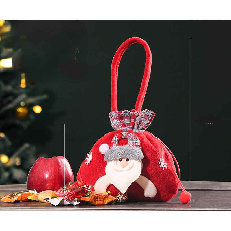 Fourniture De Décoration De Noël : Sac De Rangement De Noël Et Pochette  Cadeau À Cordon – Mini Sac À Bonbons En Forme Délan Du Père Noël