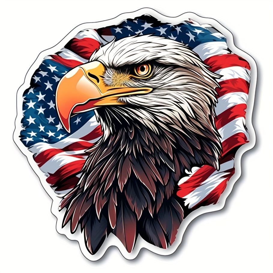 American Eagle Head Sticker Decal Bald Flag Real Car Truck USA Bumper Window
