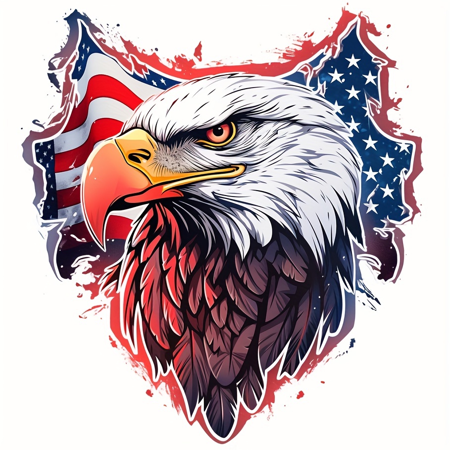 American Eagle Head Sticker Decal Bald Flag Real Car Truck USA Bumper Window