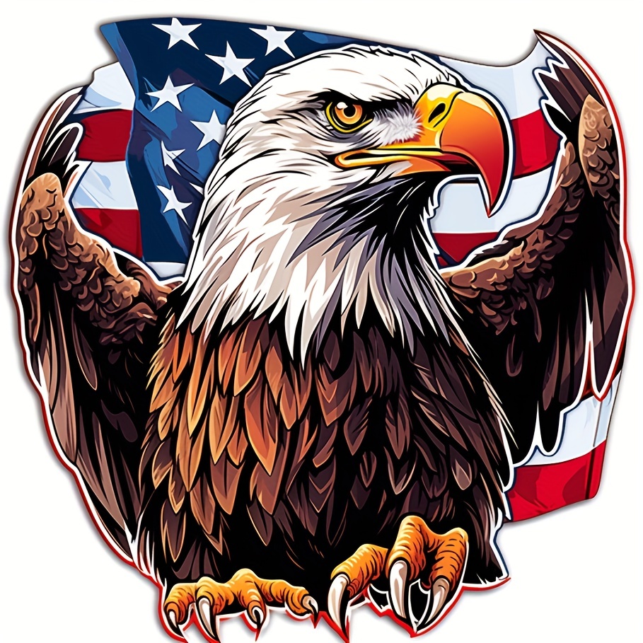 American Eagle Head Sticker Decal Bald Flag Real Car Truck USA Bumper Window