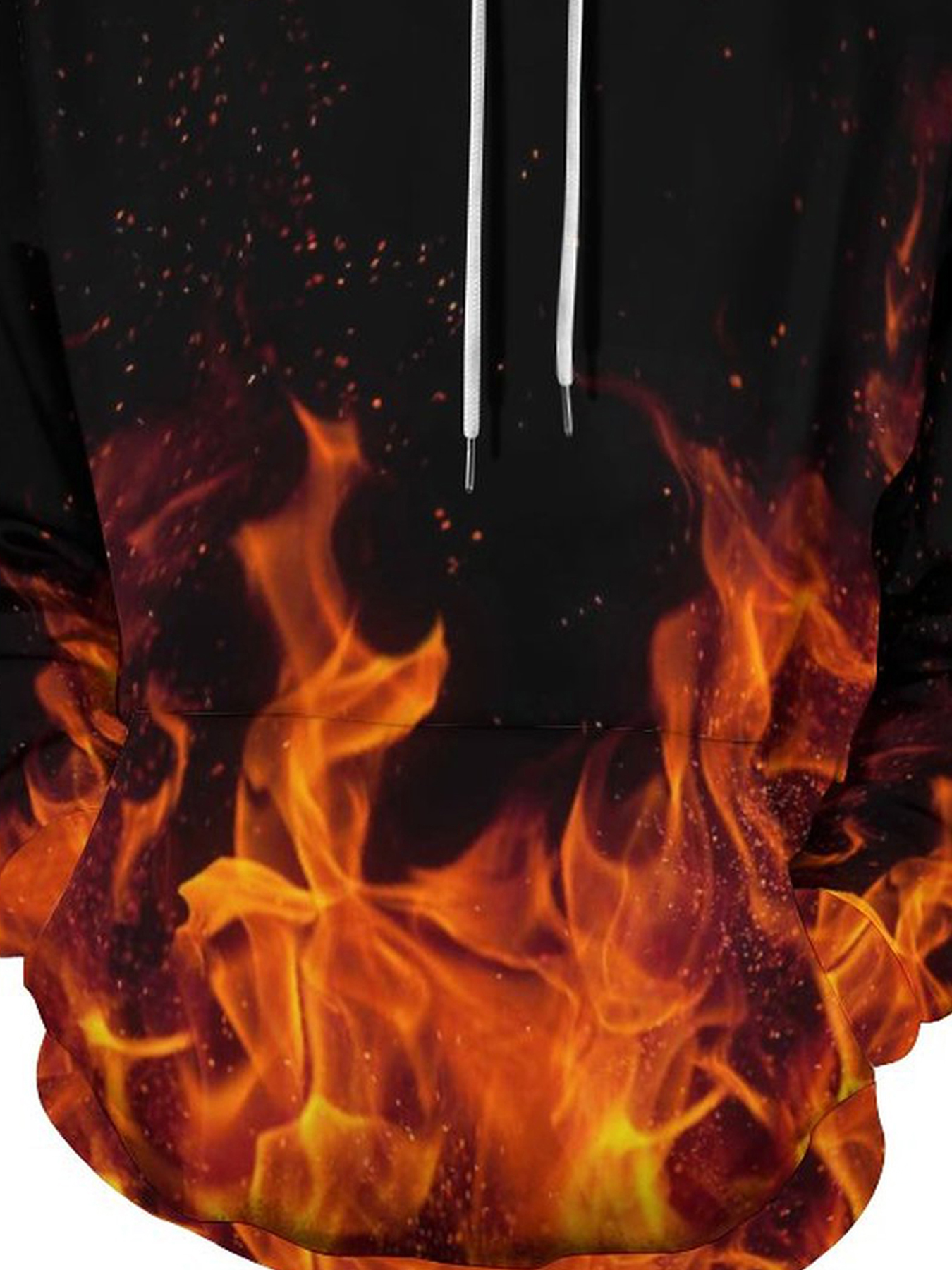 Men Fire Print Drawstring Hoodie  Hoodies, Fire hoodie, Custom hoodies