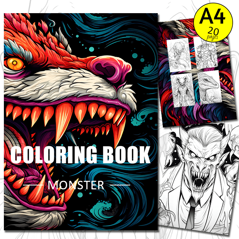 (Original, Upgraded, A4 Paper Thickened 20 Pages) 1 Mandala Animal Theme  Coloring Book Adult Soothing Stress Coloring Book Halloween Christmas  Holiday
