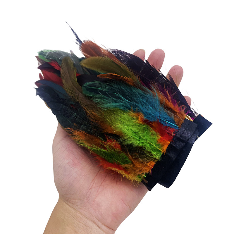 1M/39inch 4.7-7inch Natural Rooster Feathers Trim Ribbon Crafts