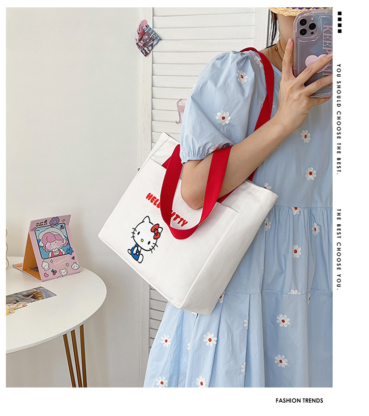 Miniso Cute Cartoon Tote Bag, Large Capacity Canvas Shoulder Bag, Perfect  Underarm Bag For Commuting - Temu