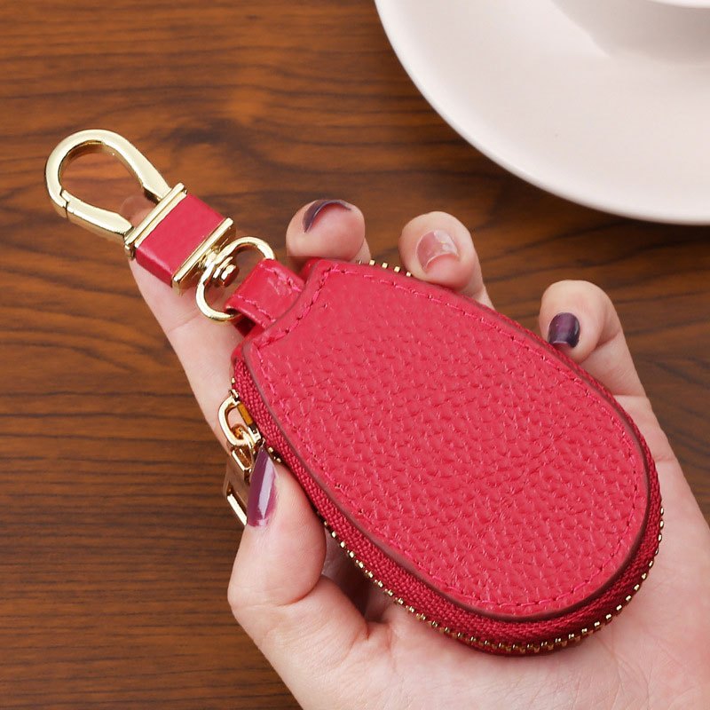 Faux Leather Key Wallet Car Keychain Key Holder Bag Case - Temu