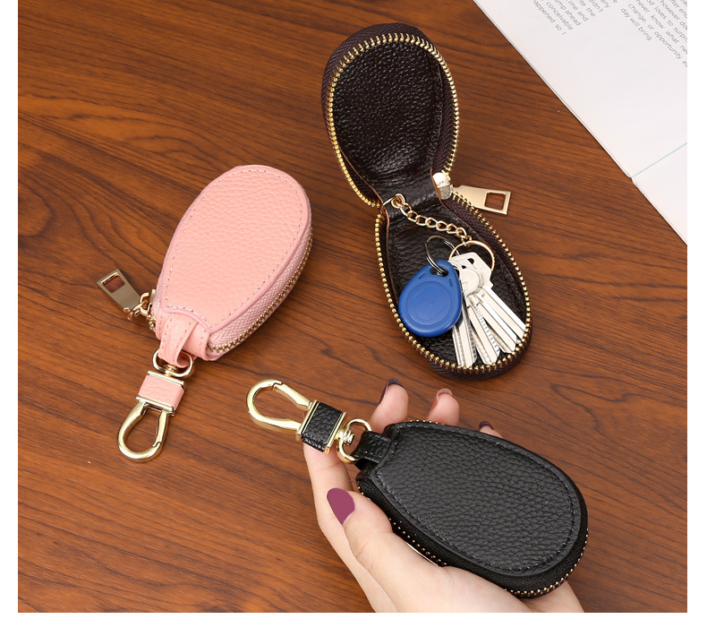 Faux Leather Key Wallet Car Keychain Key Holder Bag Case - Temu