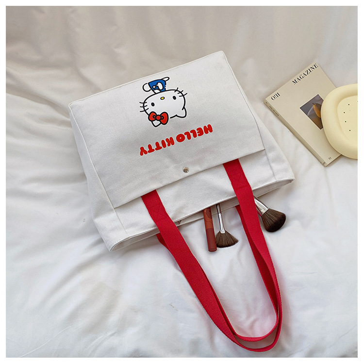 Miniso Cute Cartoon Tote Bag, Large Capacity Canvas Shoulder Bag, Perfect  Underarm Bag For Commuting - Temu