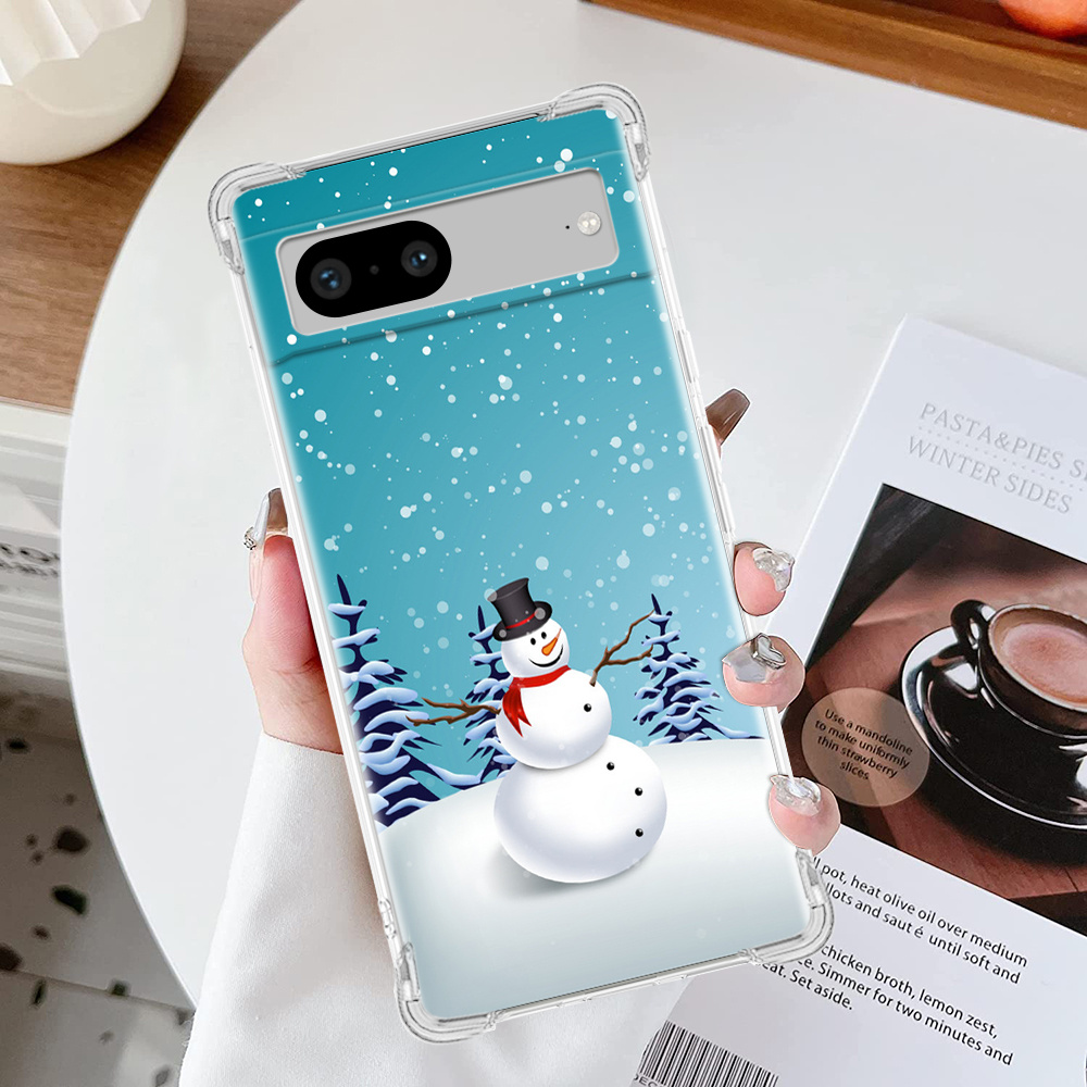 

Christmas Pattern Transparent Four-corner Anti-fall Mobile Phone Case Suitable For 7pro/7a/7/6pro/6a/6