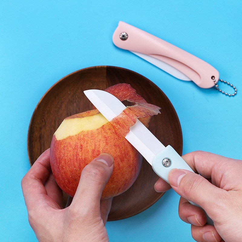 Ceramic Knife Small Kitchen Knife Portable Chain Folding Knife  Multi-functional Portable Mini Household Ceramic Fruit Knife For  Restaurants/supermarkets/food Trucks - Temu