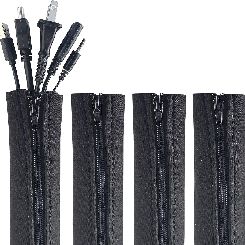 Zipper Cable Sleeve By Wrap-it Storage - Black - Cord Organizer And Cable  Protector For Desk, Computer, Tv Cord Management To Hide And Cover Wire And  Extension Cables - Temu