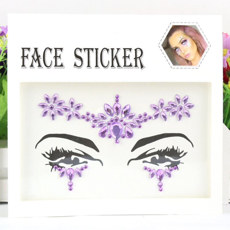 Face Stickers Resin Acrylic Eye Stickers Rhinestone Stickers - Temu