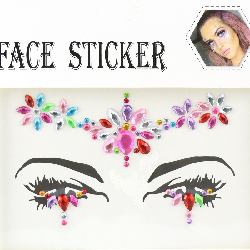 Multicolor Diamond Beauty Stickers Glossy Diamond Face - Temu