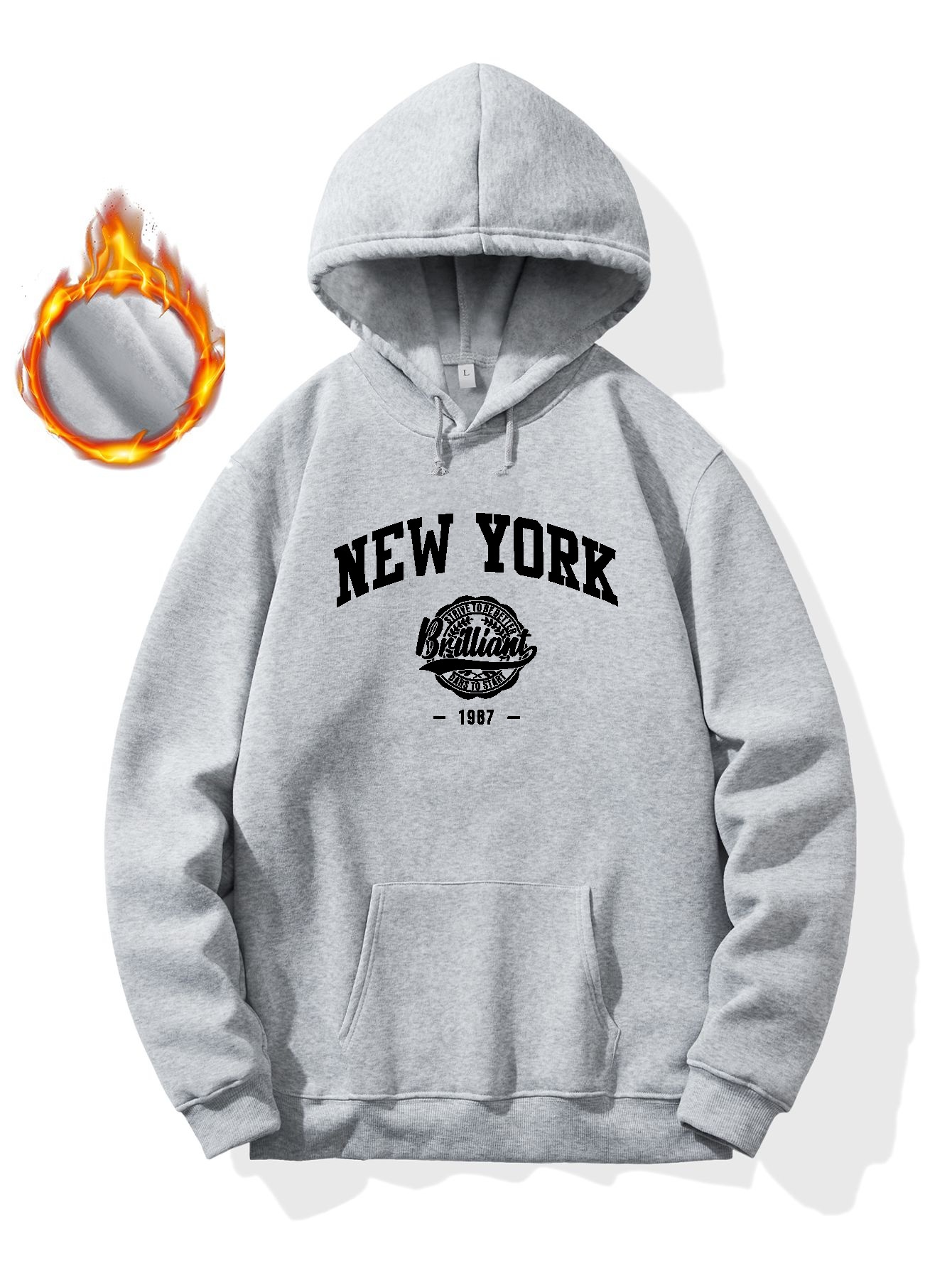 New York Print Hoodie Cool Hoodies For Men Mens Casual Graphic Design  Pullover Hooded Sweatshirt With Kangaroo Pocket Streetwear For Winter Fall  As Gifts - Men's Clothing - Temu Italy