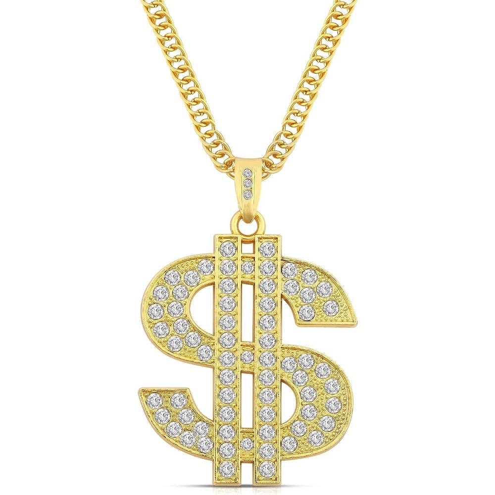 Men Gold Metal Chain Thick Links Extra Long Necklace Halloween Gangster Hip  Hop