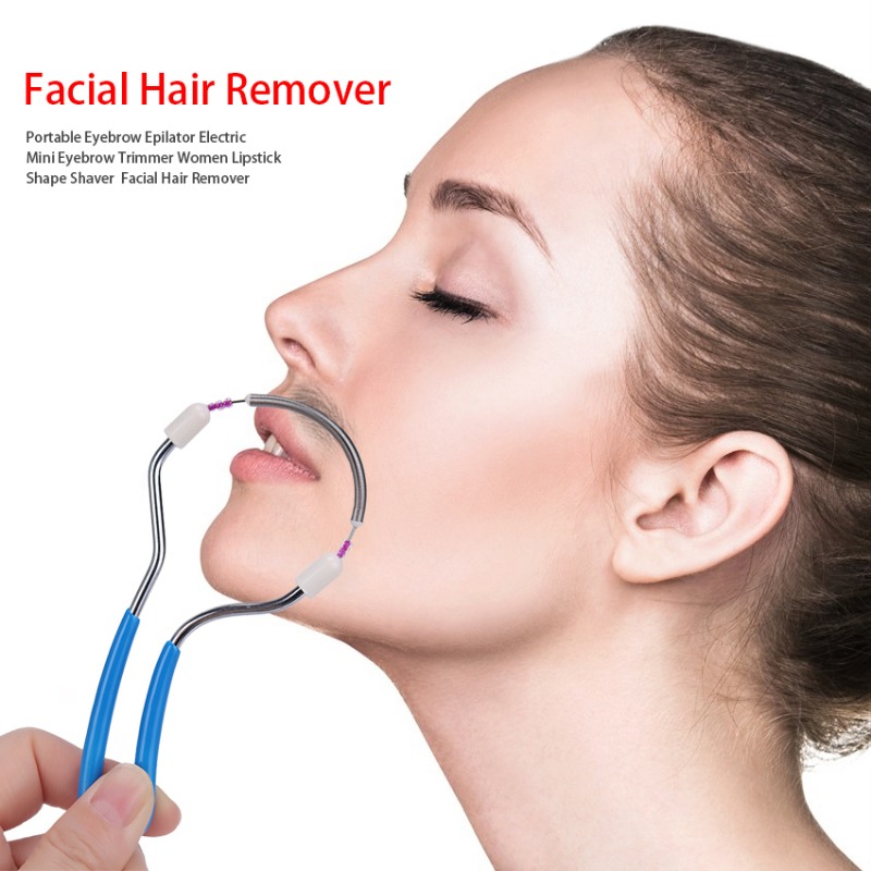 Women Mini Facial Hair Remover Spring Threading Epilator Face