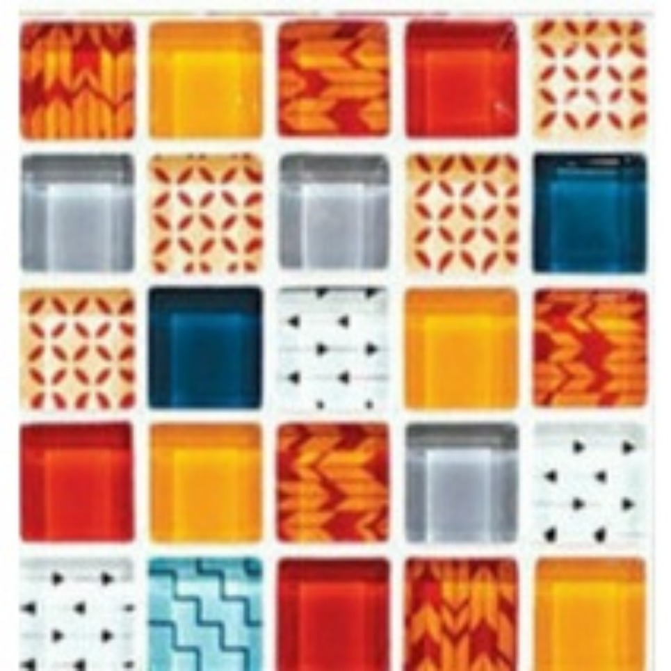 Multi Color Tile Mosaic Pattern Contact Paper Self-adhesive Peel