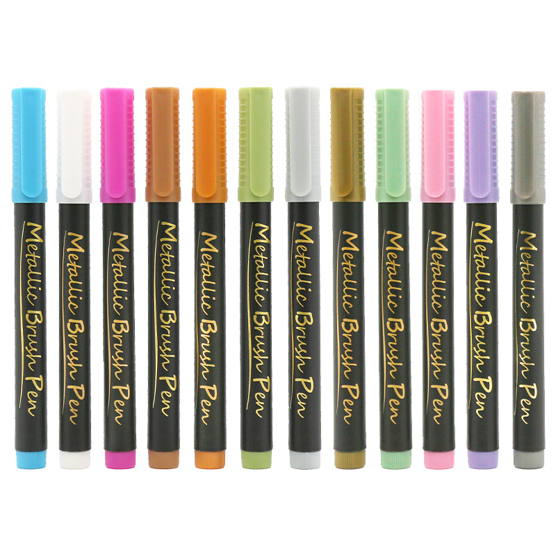 Neutral Soft Head Metal Marker Pen 12 Colors Water-based Paint Pen Color  Touch-up Paint Pen DIY Album Marker Pen