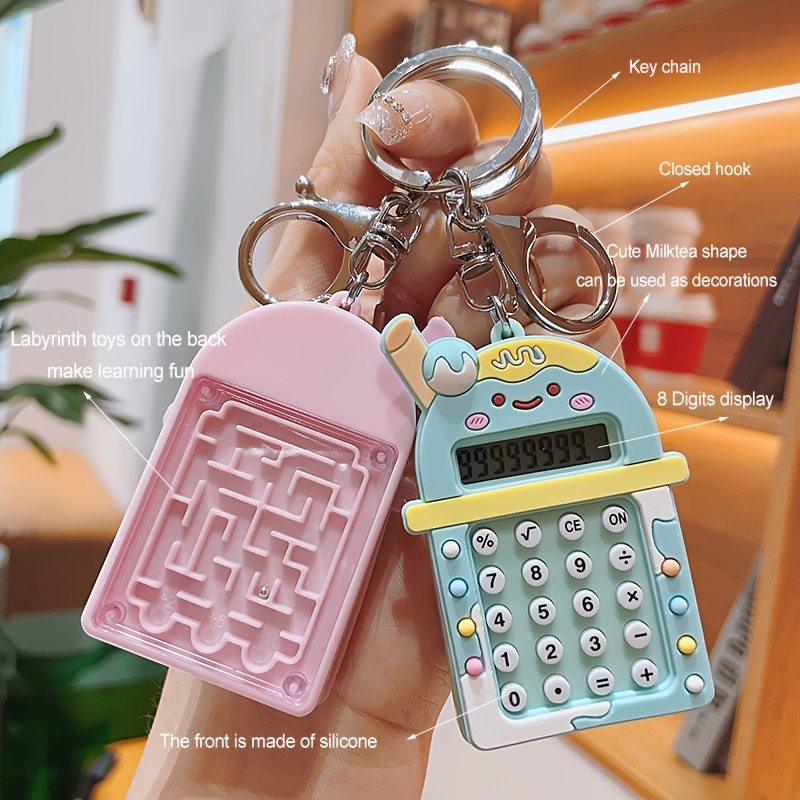 Pocket Calculator Lightweight Mini Calculator Plastic with Key Chain  Durable Auto Shut Down Pocket Calculator