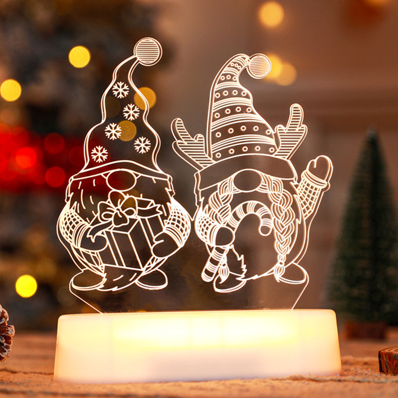 1pc クリスマス 3D アクリル LED ナイトライト かわいいクリスマス