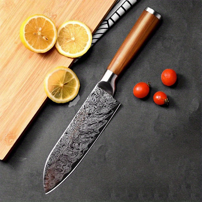 Damascus Steel Knife Set Kitchen Knife Household Kitchen - Temu