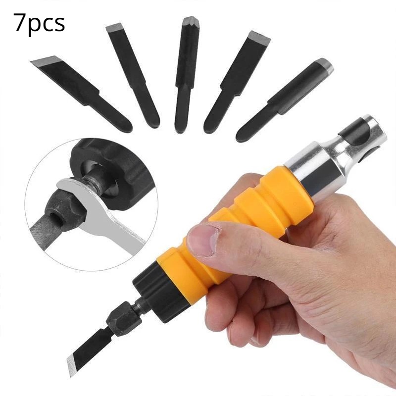 7pcs/set Electric Chisel Carving Tool Wood Carving Machine