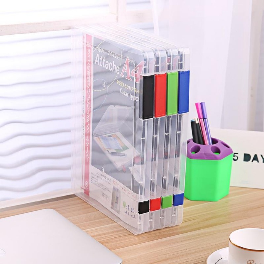 A4 Plus Clear File Box With Handle Acrylic Plastic Storage - Temu