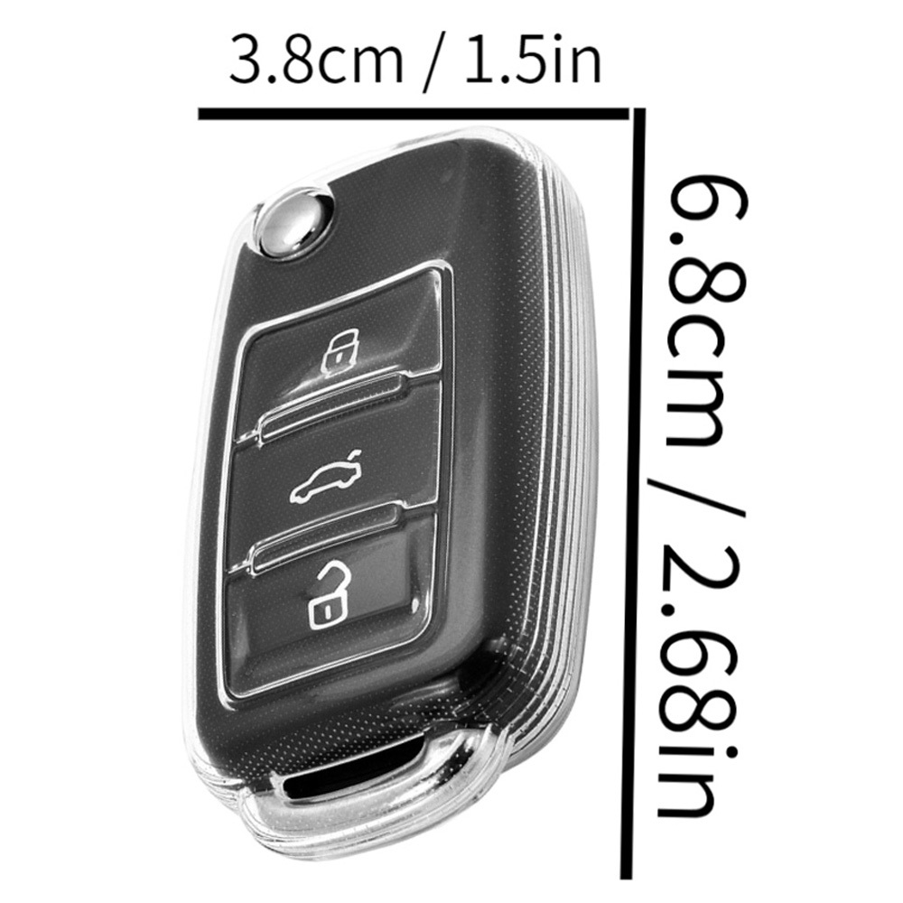 Tpu Car Flip Key Case Cover Shell For Vw Golf Passat Tiguan Beetle