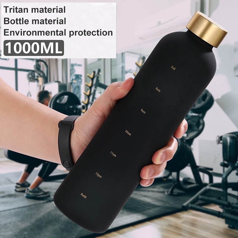 1000ml Water Bottle with Motivational Time Marker BPA Free Leak-proof Sports  Bottle for Outdoor Sports Fitness Gym Cycling Backpacking 