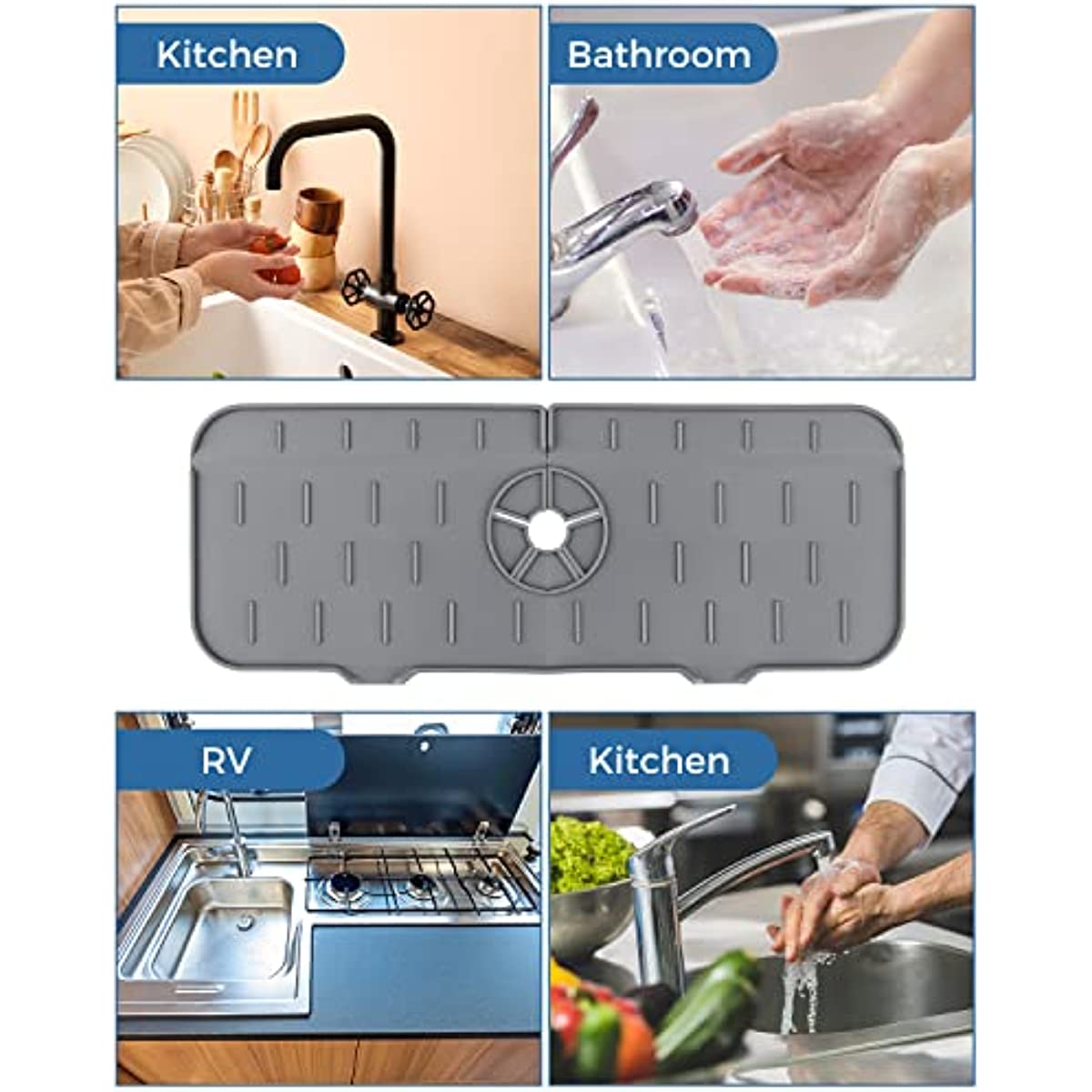 Personalized Kitchen Faucet Drain Mat,sink Splash Guard, RV Faucet Handle  Drip Catcher,bathroom Faucet Drip Catcher Home Gift 