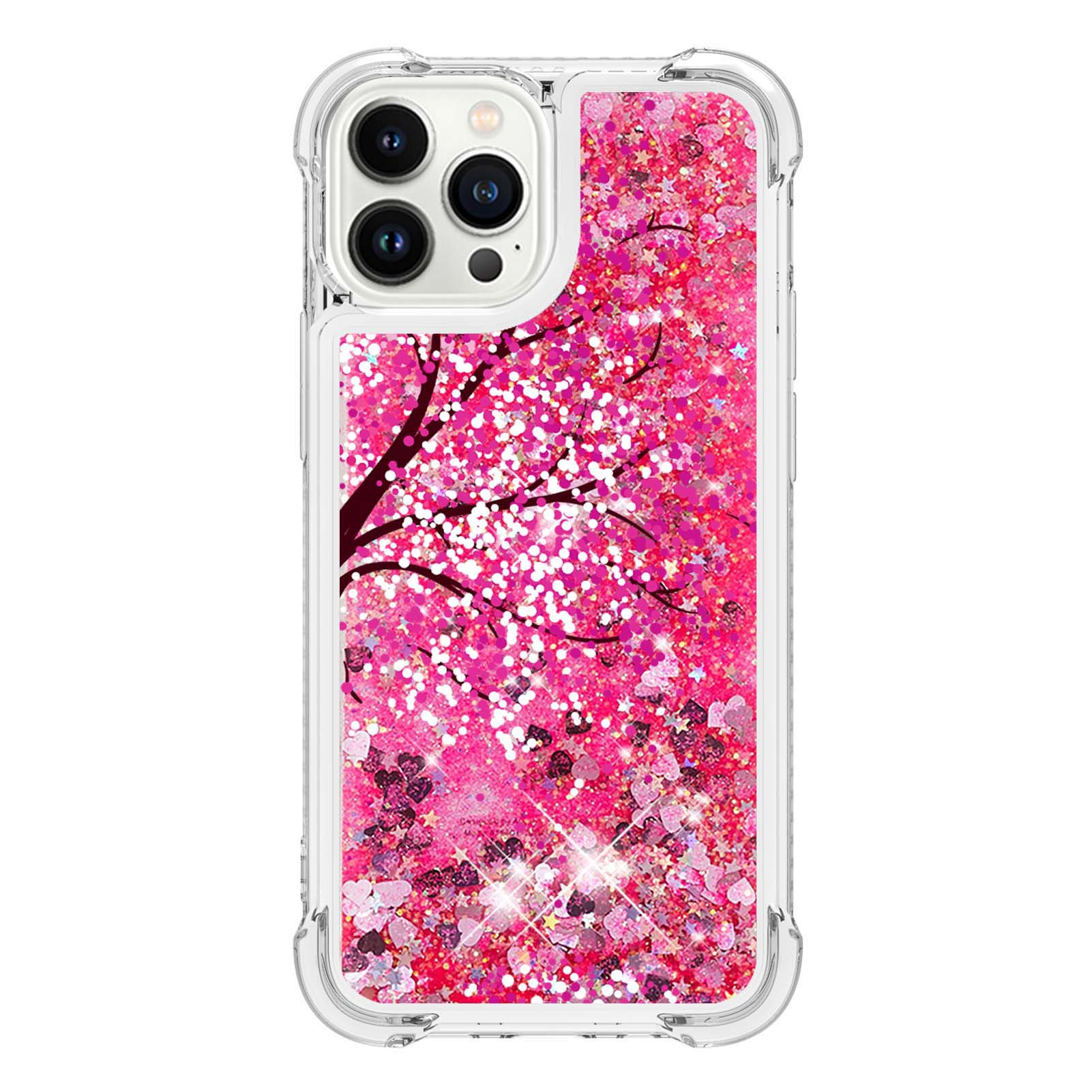 iPhone 11 Cover - Pink - New Fashion Style Liquid Water Glitter Case