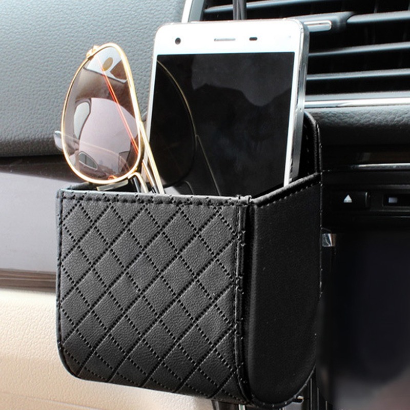 Voiture Auto siège arrière intérieur évent support pour téléphone portable  pochette sac boîte rangement rangé pièce sac étui organisateur avec crochet
