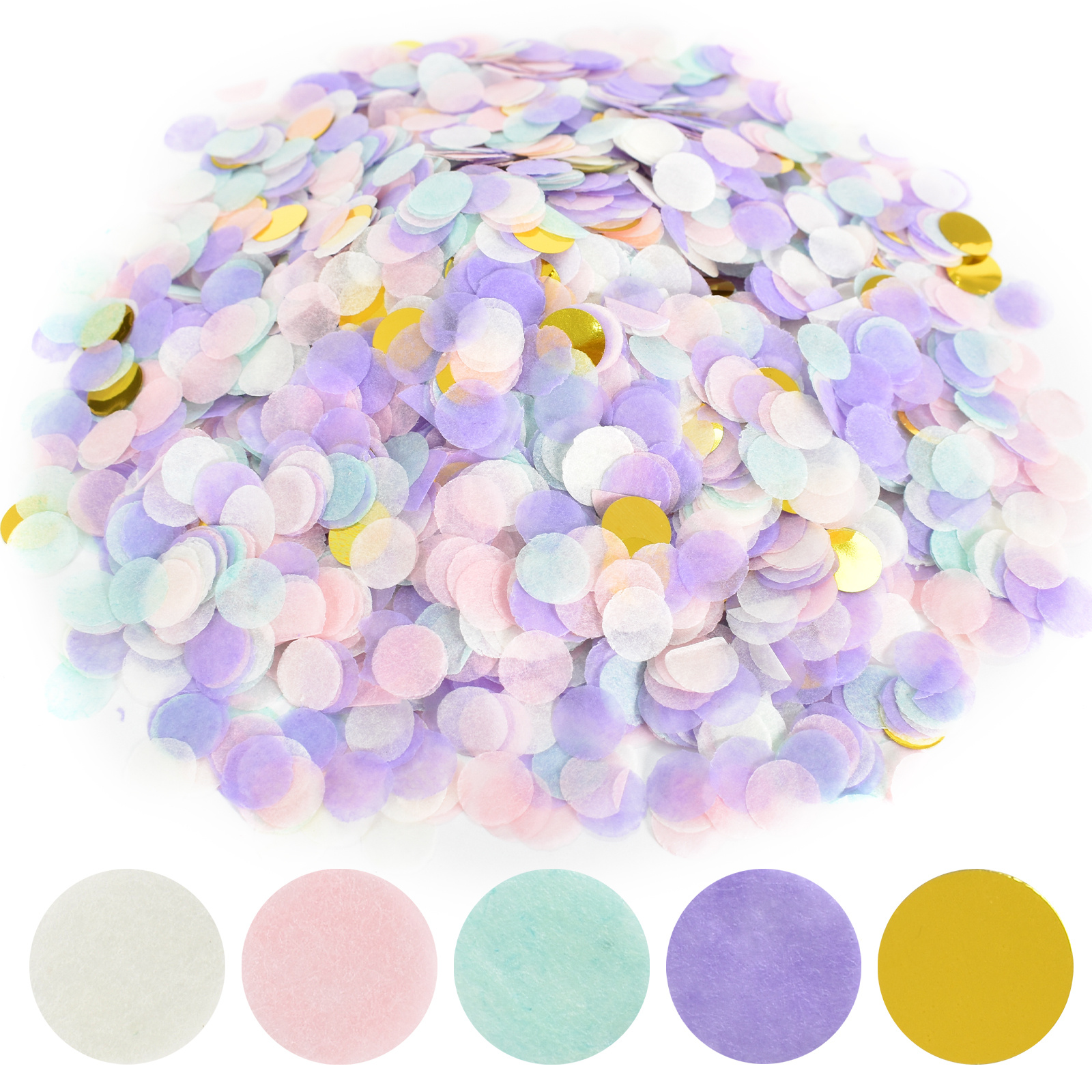 Confettis de table ronds en papier de soie pour décoration de fête  d'anniversaire de mariage, 50 g 0.98 Inch Rose Gold Confetti