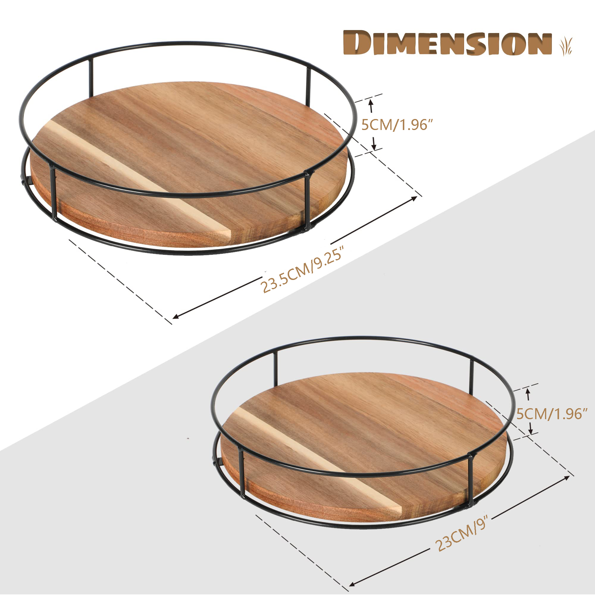 COVAODQ Plato giratorio de madera Lazy Susan para gabinete de cocina,  organizador de especias giratorio de 360 grados