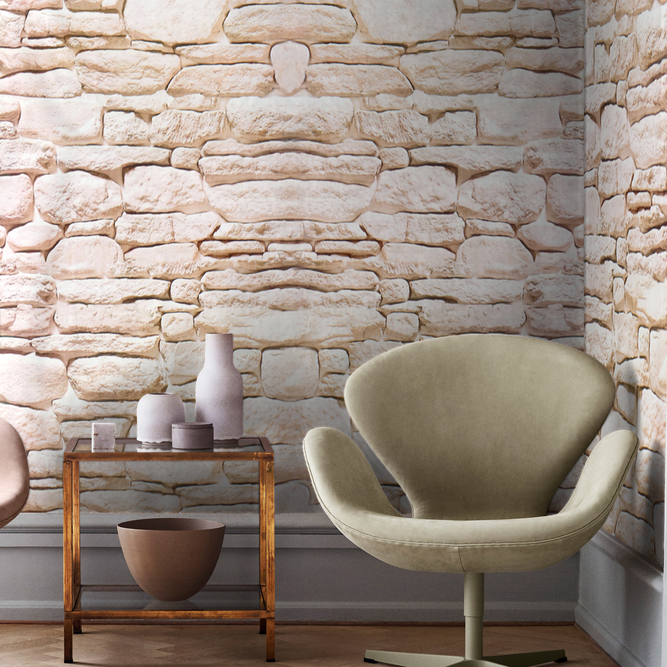 Rollo de papel autoadhesivo para pared con diseño de piedra arenisca beige  con encanto rústico, extraíble, despegar y pegar, decoración de pared