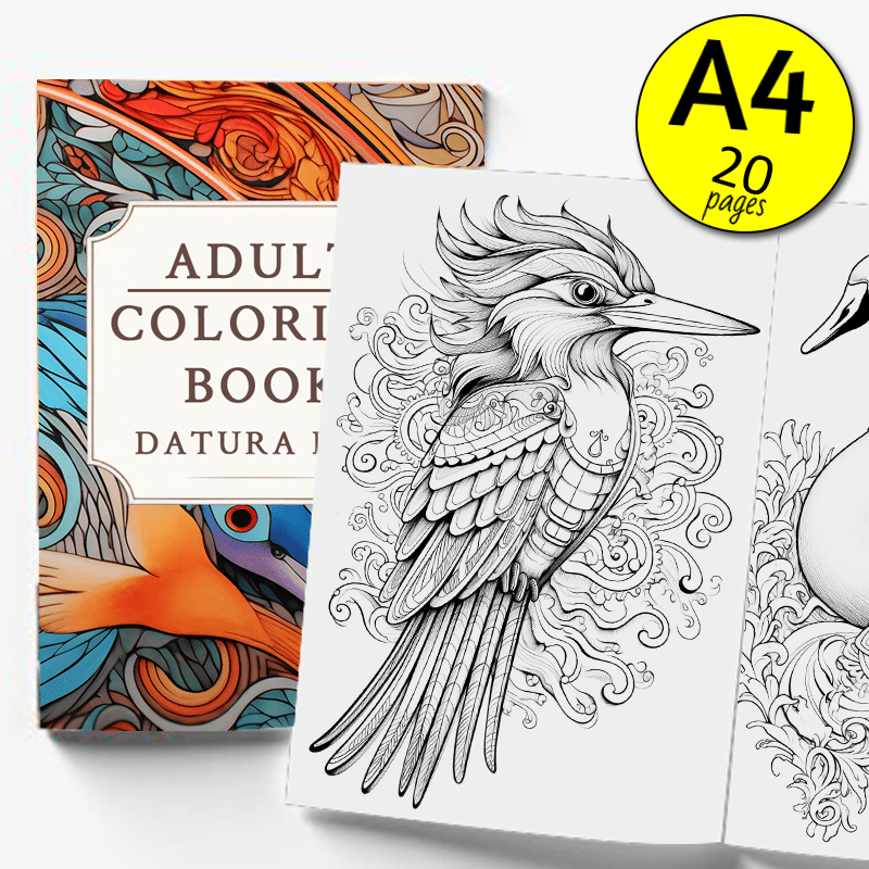 Original Upgraded A4 Paper Thickened 20 Pages 1pc Mandala Bird Theme Coloring  Book Adult Stress Relief Coloring Book Halloween Christmas Holiday Party  Gift - Arts, Crafts & Sewing - Temu