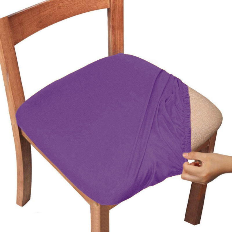 Stretch Purple Dining Chair Seat Cover, Velvet Chair Cushion Protector With  Tie in 2023