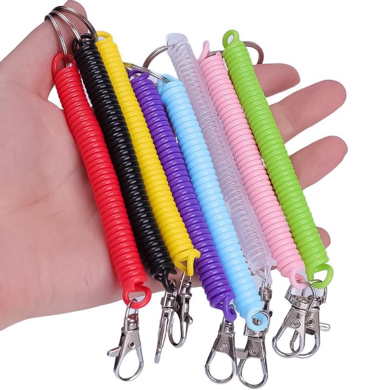 VPPIK 8 Pcs Stretchy Spiral Keyring - 8 Colors Colourful Plastic Keychain  Spring Key Holder Extending Retractable for School, Work : :  Fashion