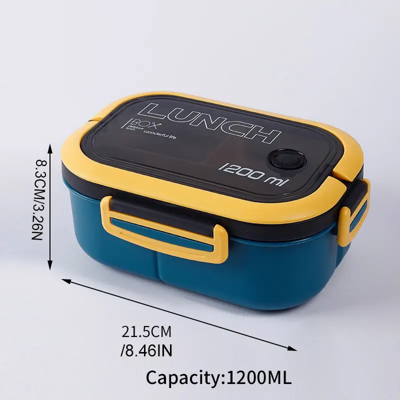 Compartment Lunch Box Fresh-keeping with Handle Bento Box Portable  Leakproof Lunch Box for Students Office Workers