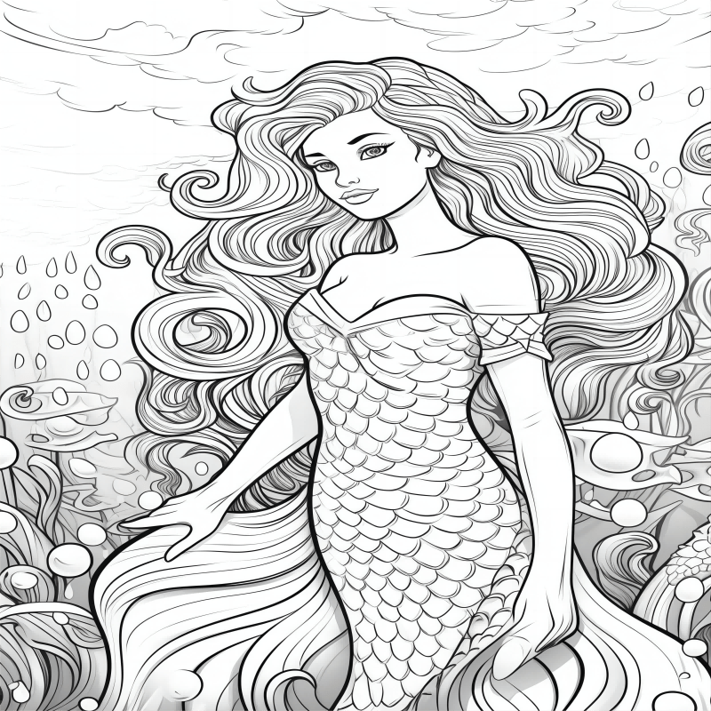 Mermaid Coloring Book: Mermaid Coloring Book For Adults and Teens Gorgeous Fantasy Mermaid Colouring Relaxing, Inspiration [Book]