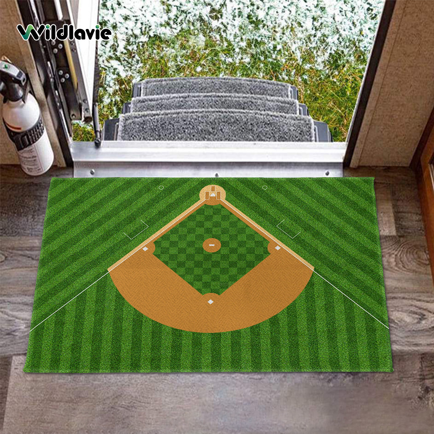 Baseball Printed Indoor Living Room Carpet Floor Mat Fun Home