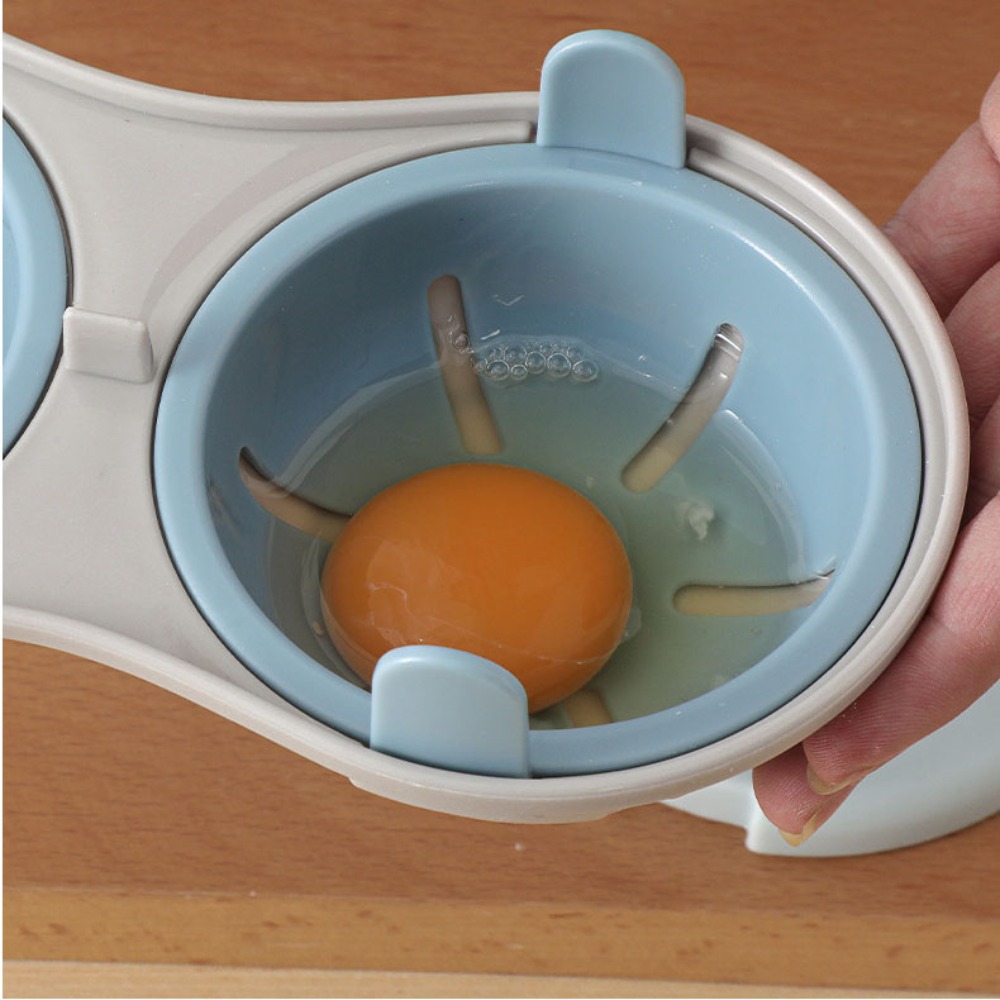 Microwave Double Egg Poacher Maker Poached Eggs Cooker Steamer