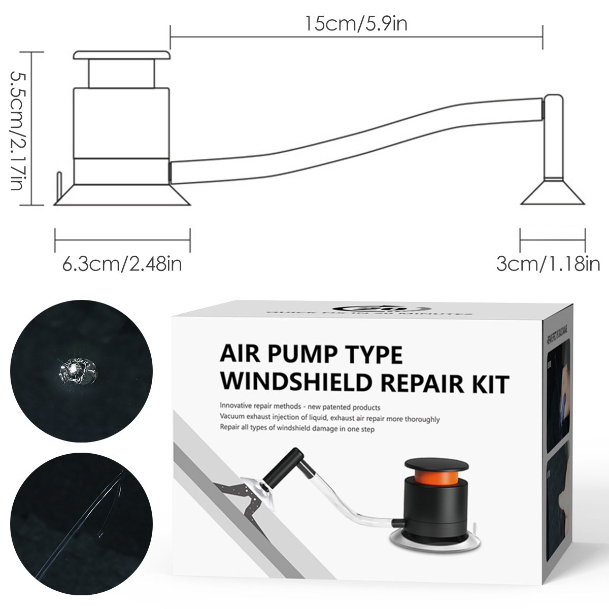 Car Windshield Repair Kit – Fix Cracks And Chips Easily, Auto Glass Repair  Tool