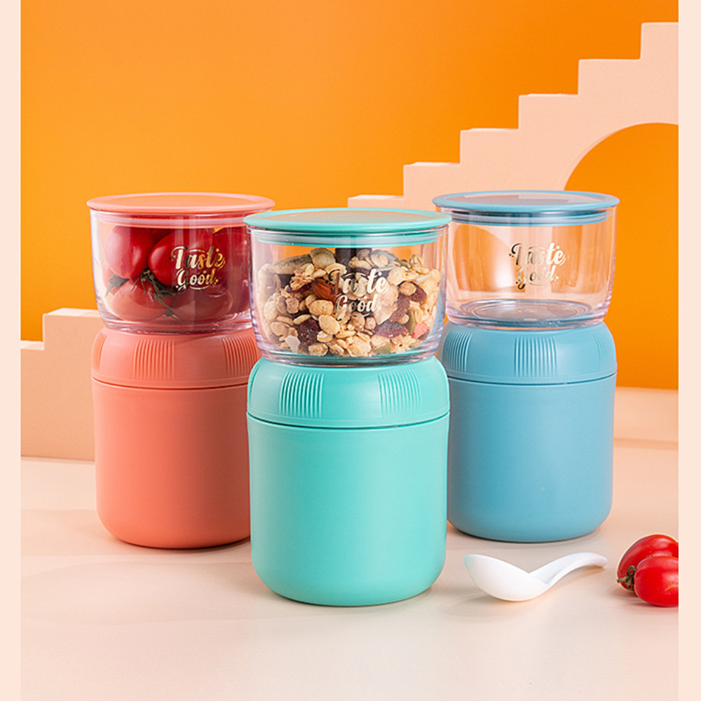 Overnight Oats Container Insulated Yogurt Container With Topping