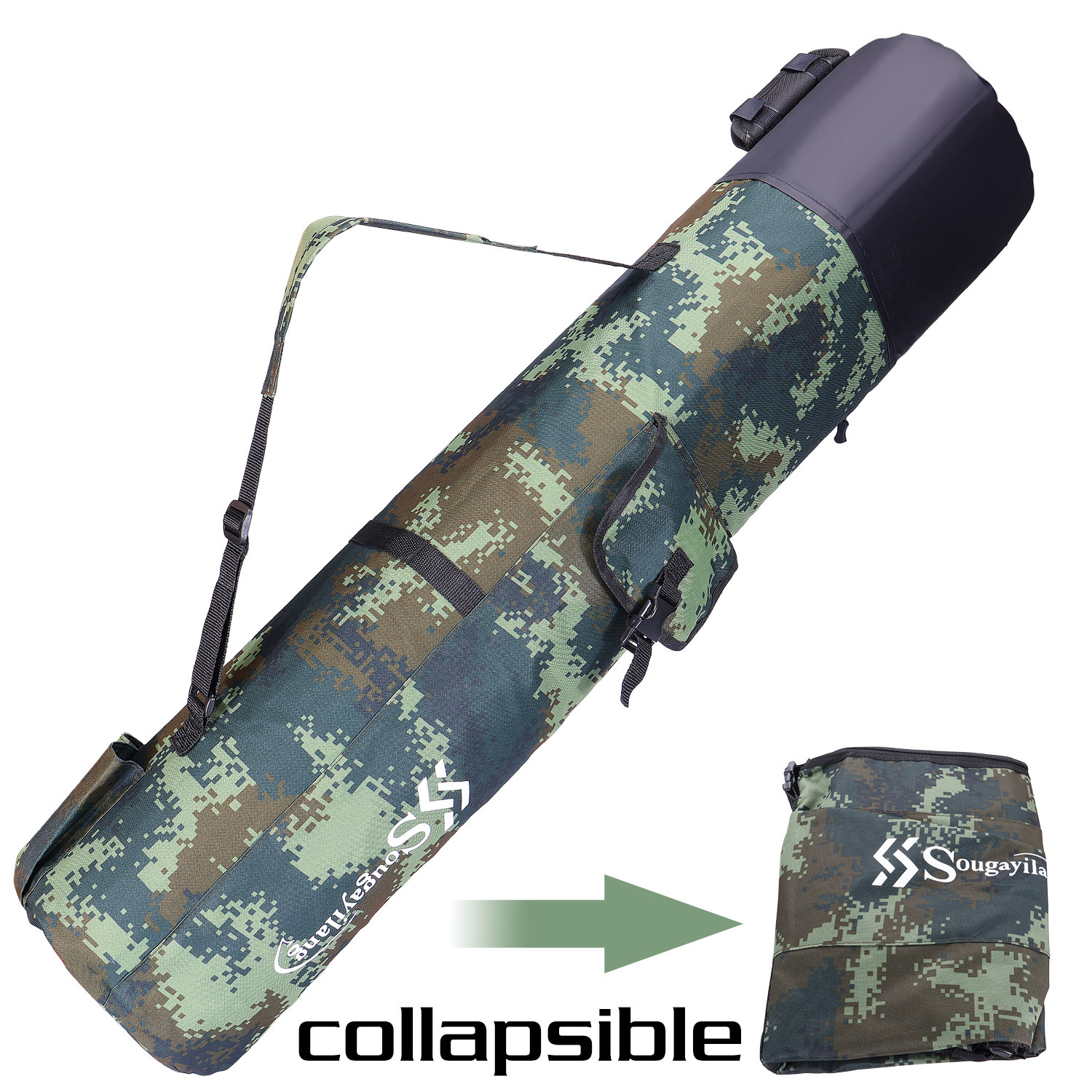 KG0007 Cylindrical Fishing Pole Holder Bag 600D Oxford Cloth Portable  Fishing Rod Organizer Bag - Army Green Wholesale