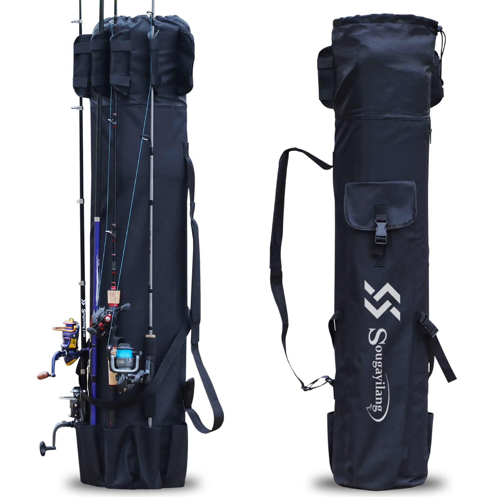 Outdoor canopy pole storage bag fishing rod bag fishing gear organizer bag  camping tent pole accessories backpack fishing bag