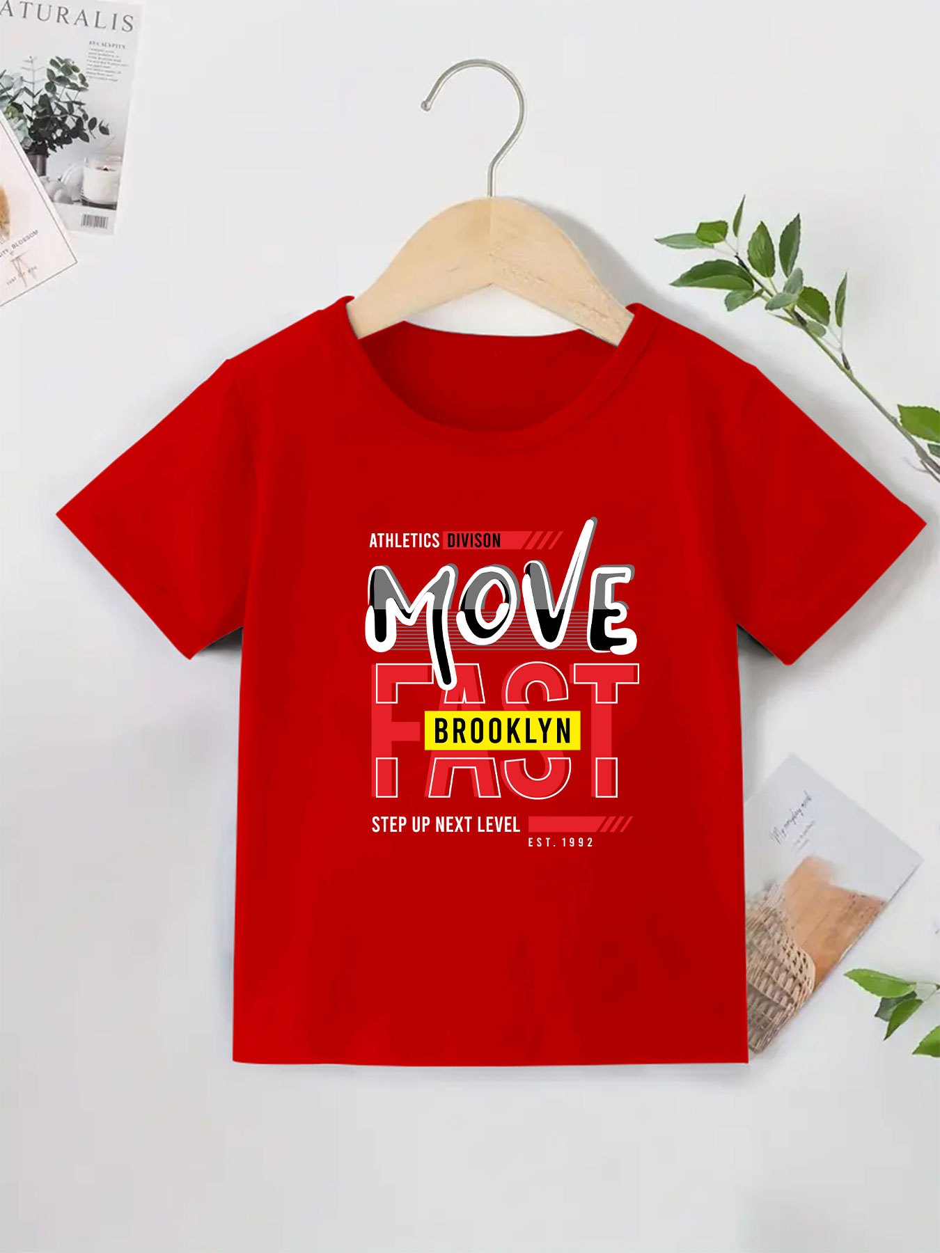 Next Level - Camiseta de algodón para niños pequeños, talla L, color rojo,  Rojo 