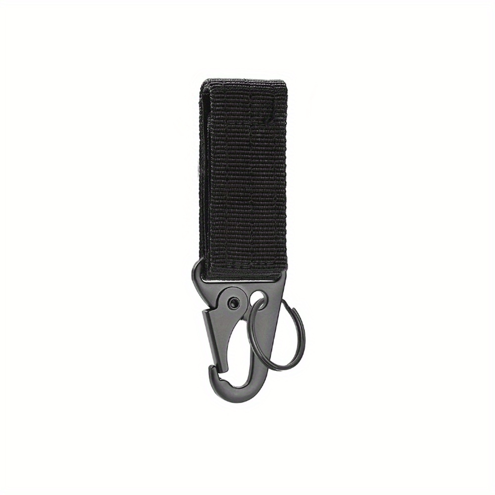 Tactical Gear Clip Carabiner Nylon Hook&Loop Belt Key Holder Black