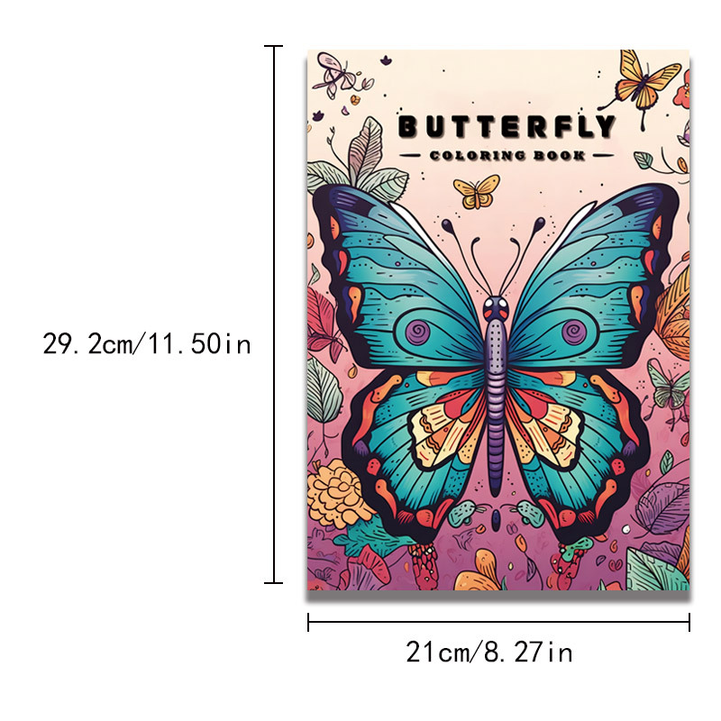 Butterfly Theme Mini Coloring Books Party Favor Coloring Book Pink