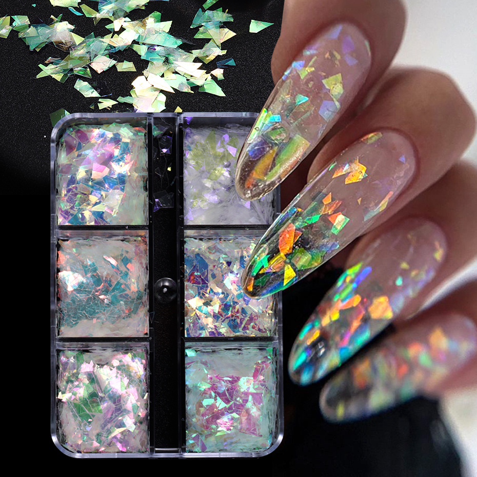 Nail Glitter Powder Shiny Sparkles Nail Art Sequins Flakes - Temu